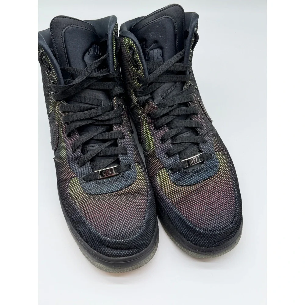 Nike Lunar Force 1 High‎ Black Iridescent Mesh Sneakers  Mens 12